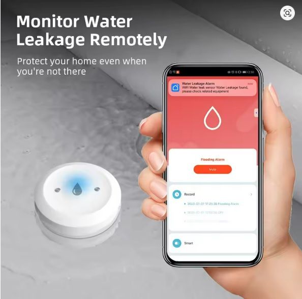 Беспроводной охранный датчик воды, потопа протечки утечки затопления, Tuya Zigbee - фото фото фото 2