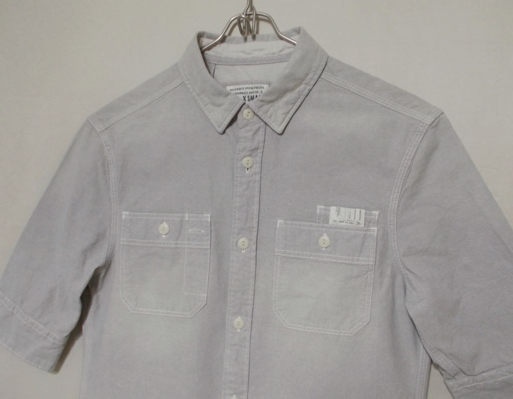 Рубашка джинсовая серая 'Allsaints' 'excavator 1/2 sleeve shirt' 40-42р - фото фото фото 1