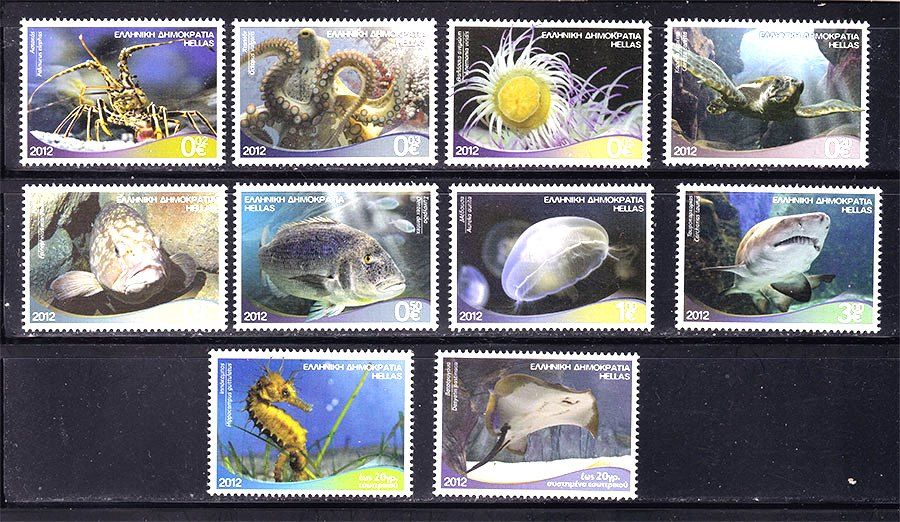 Фауна  Греция 2012 г MNH - морская фауна - фото фото фото 0