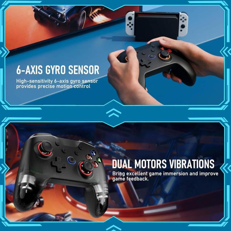 6463-Diswoe обновление контроллера Switch, Bluetooth Switch Pro Controller для Switch/Lite/OLED с дж - фото фото фото 5