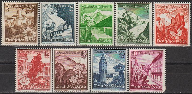 1938 - Рейх - Зимова допомога - Пейзажі Mi.675-83 _20,0 € * - фото фото фото 0