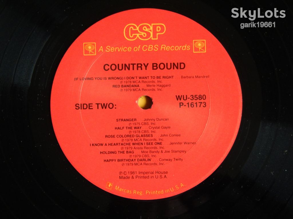 Various ‎– Country Bound  (Imperial House ‎– WU 3580, US) NM-/NM- - фото фото фото 3