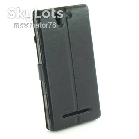 ЧЕХОЛ КНИЖКА SMART Sony Xperia C3 D2502 черный - фото фото фото 3