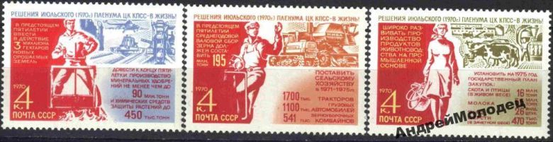 1970. Решения пленума - в жизнь. Серия. MNH. - фото фото фото 0