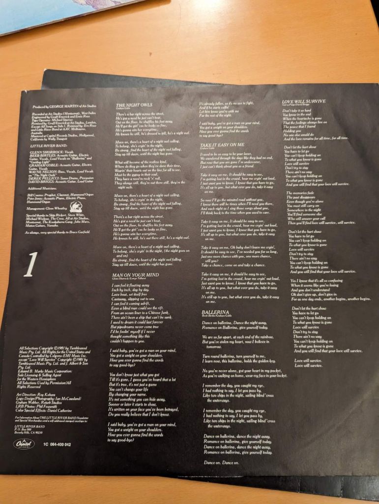 Винил LITTLE RIVER BAND "TIME EXPOSURE" 1981 - фото фото фото 2