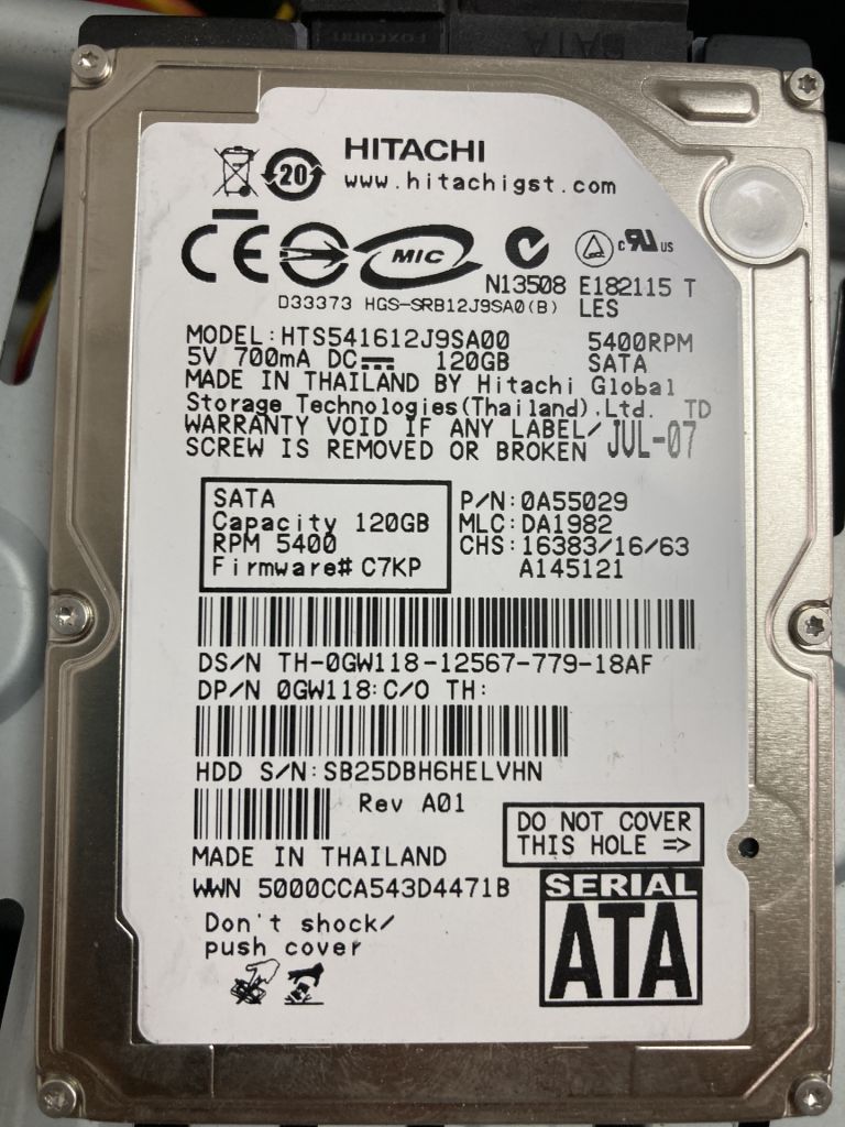 Hitachi HTS541612J9SA00 2.5" SATA 120gb - фото фото фото 0