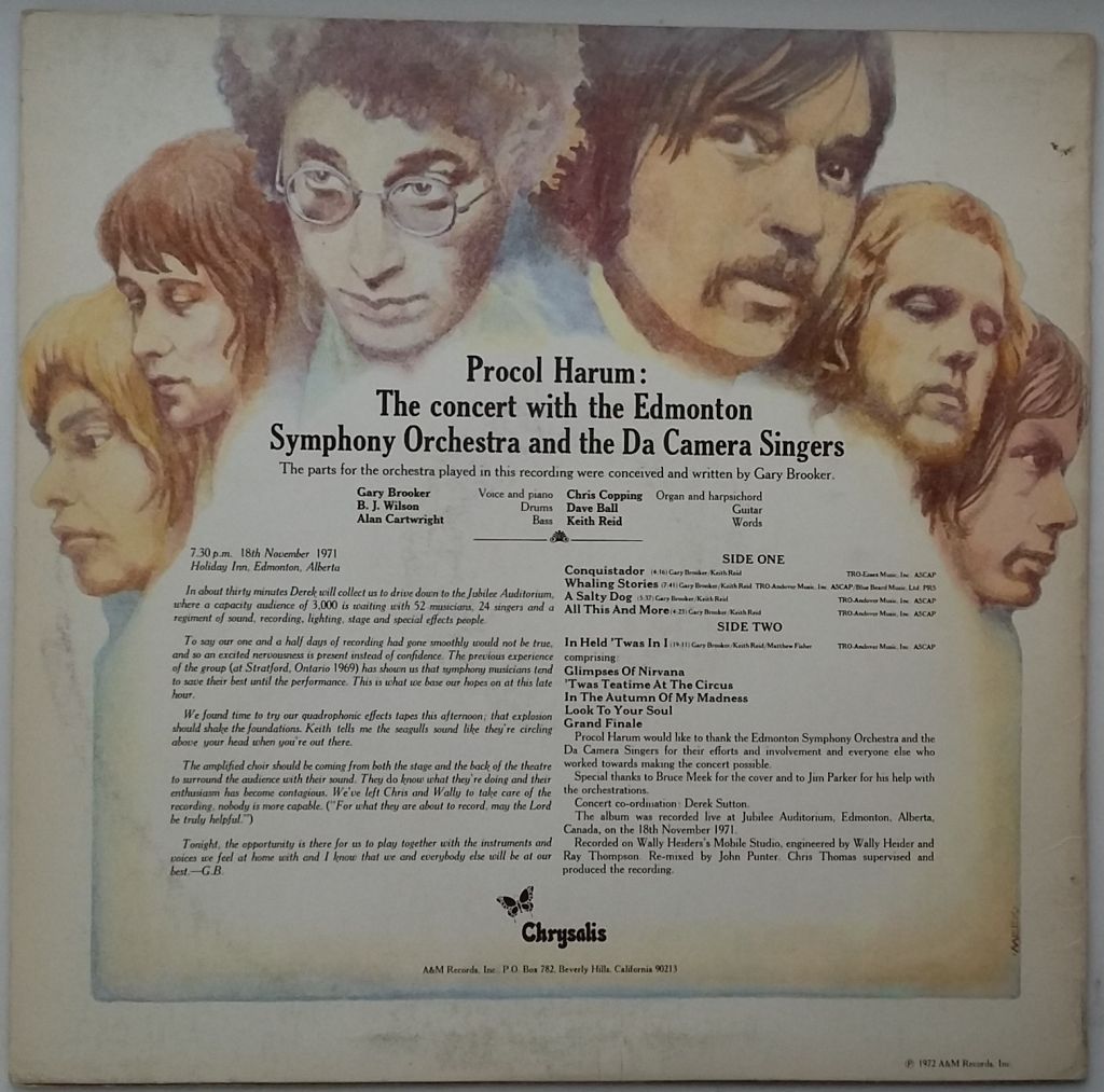 PROCOL HARUM Live - In Concert With The Edmonton Symphony Orchestra LP VG-/VG+ - фото фото фото 1