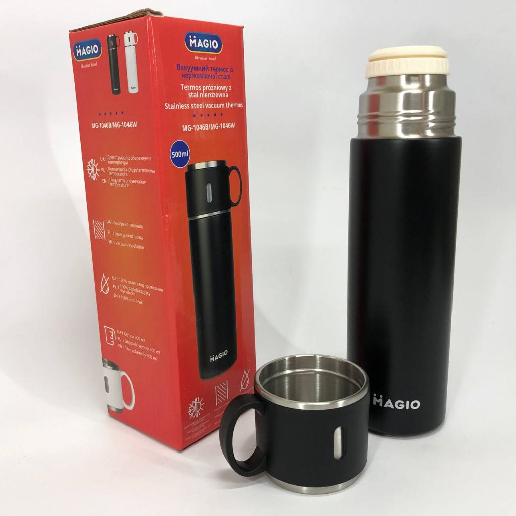 Термос MAGIO MG-1046B 0.5 л, Термос для спортсменів, Термокружка з вакуумною ізоляцією - фото фото фото 3