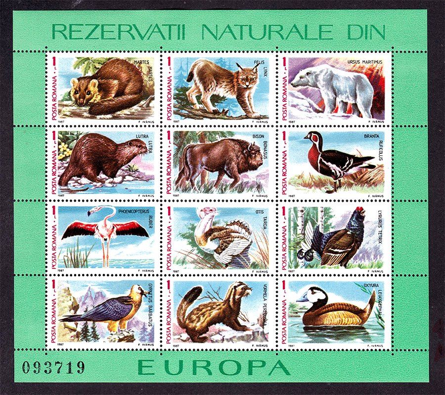 Фауна . Румыния 1987 г  MNH - фауна - фото фото фото 0