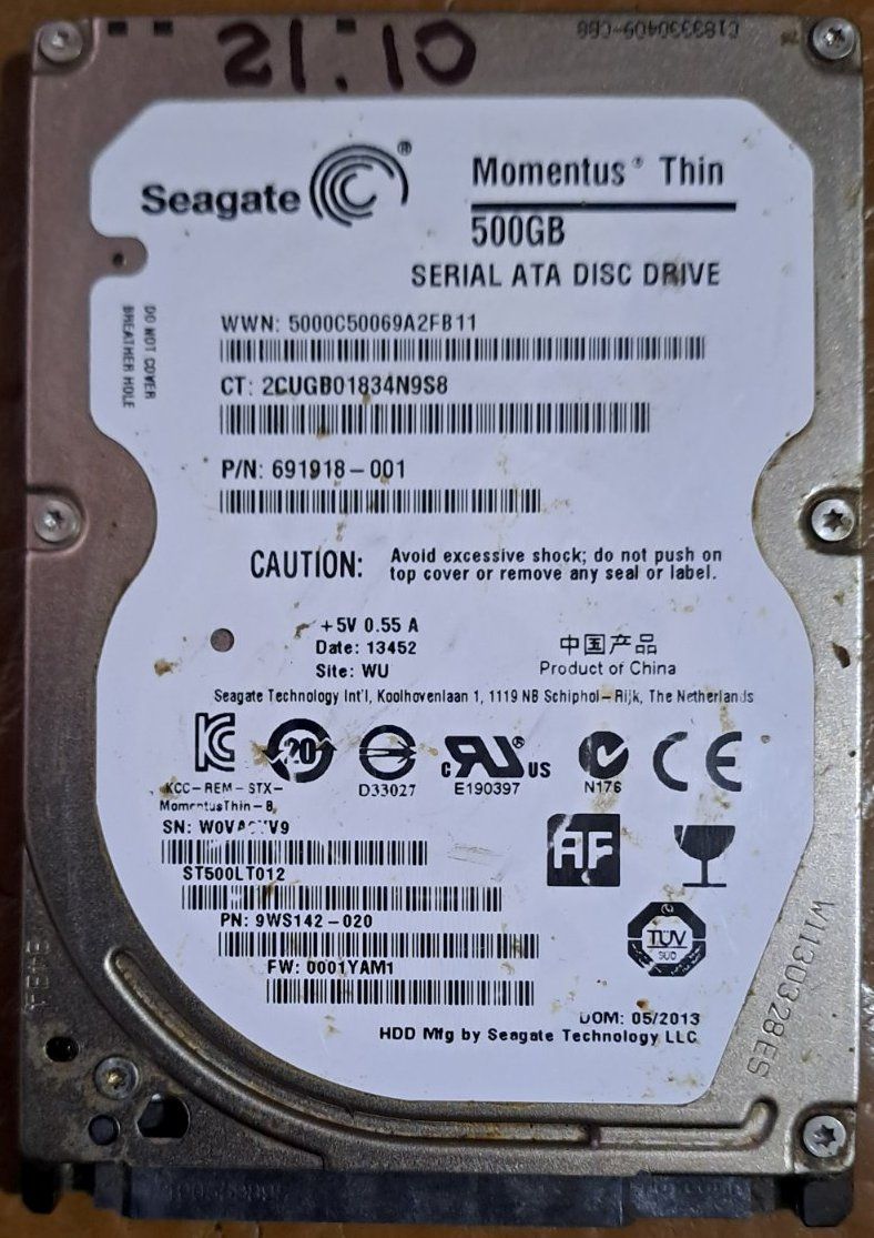 жорсткий диск  ноутбука Seagate ST500LT012-9WS142  робочий - фото фото фото 0