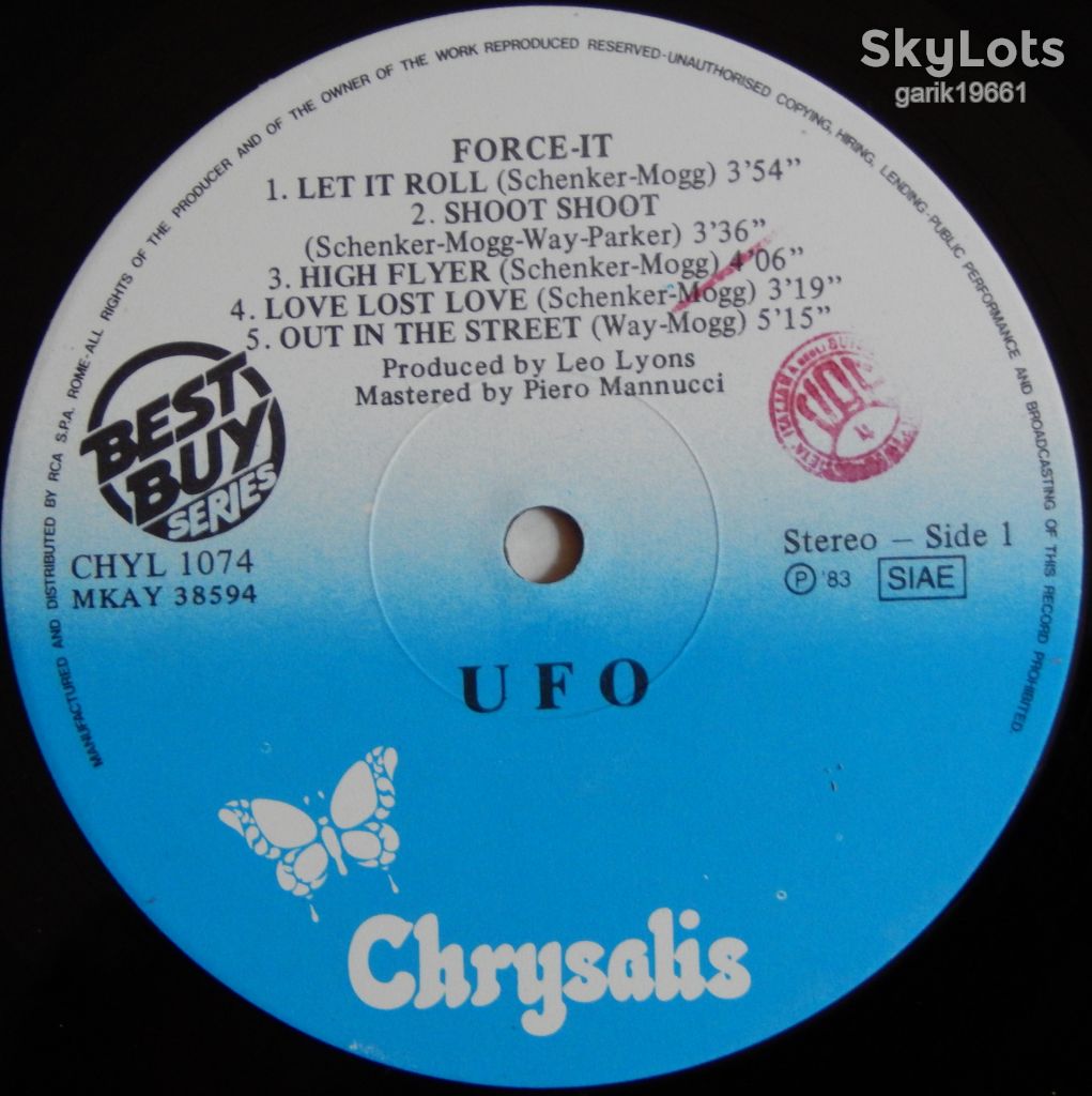 UFO – Force It  (Chrysalis – CHYL 1074, Italy) EX+/EX+ - фото фото фото 2