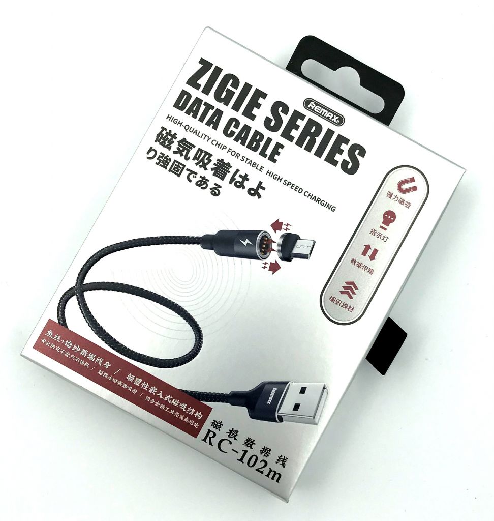 Дата кабель магнитный Remax RC-102m Zigie Series Magnet Connection Micro USB Black - фото фото фото 0