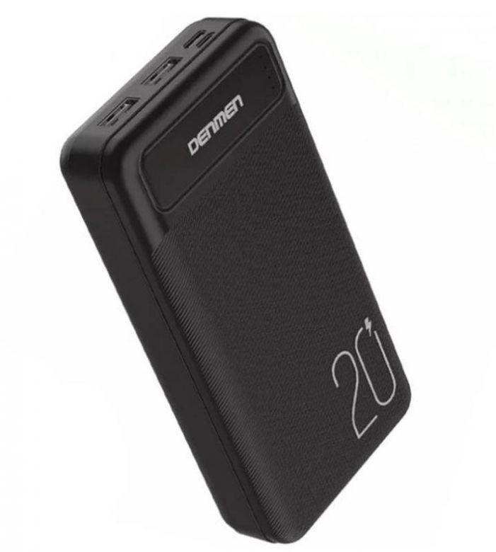 Повербанка / Power Bank DENMEN DP10  (20000mAh/2A/2USB) Чорна - фото фото фото 0