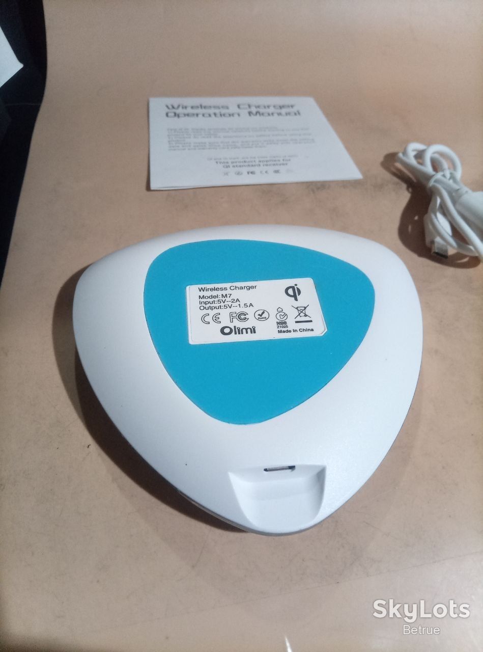 Бездротовий зарядний пристрій Olmi M7 Qi для смартфонів 5V/1.5A White/Blue    (20021) - фото фото фото 7