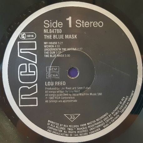 Lou Reed - The Blue Mask - 1982.  (LP). 12. Vinyl. Пластинка. Germany. - фото фото фото 2
