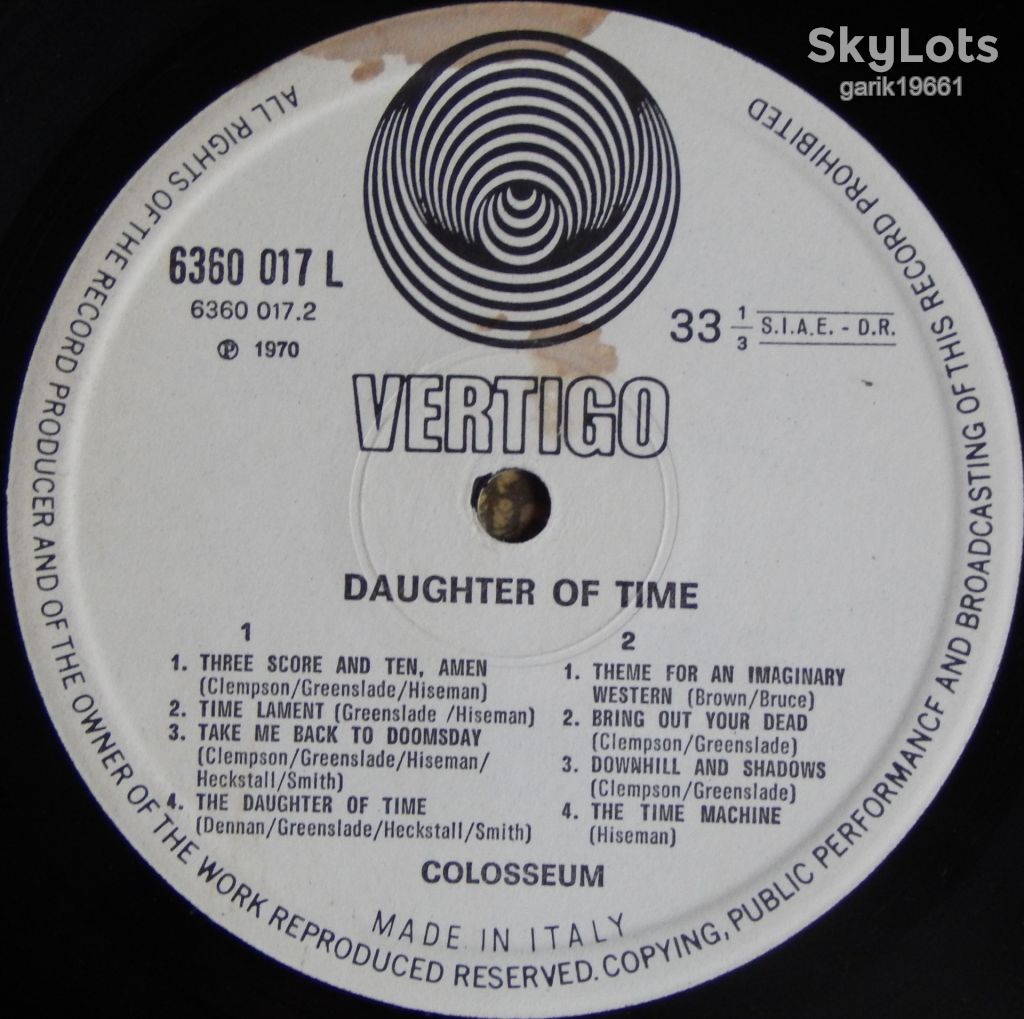 Colosseum – Daughter Of Time  (Vertigo – 6360 017 L, Italy) VG+/VG+ - фото фото фото 3