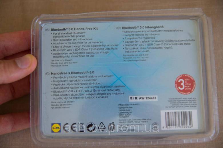 Автомобільна гарнітура SilverCrest Bluetooth 3.0 Hands-Free Kit SFA 30 C1 - фото фото фото 4