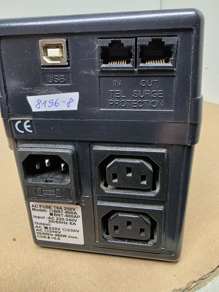 ІБП Powercom BNT-800AP 800 ВА 480 Вт без акумулятора   (8196-8) - фото фото фото 2