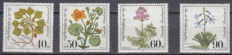 ФРГ 1981 флора цветы Mi 1108-1111 MNH - фото фото фото 0
