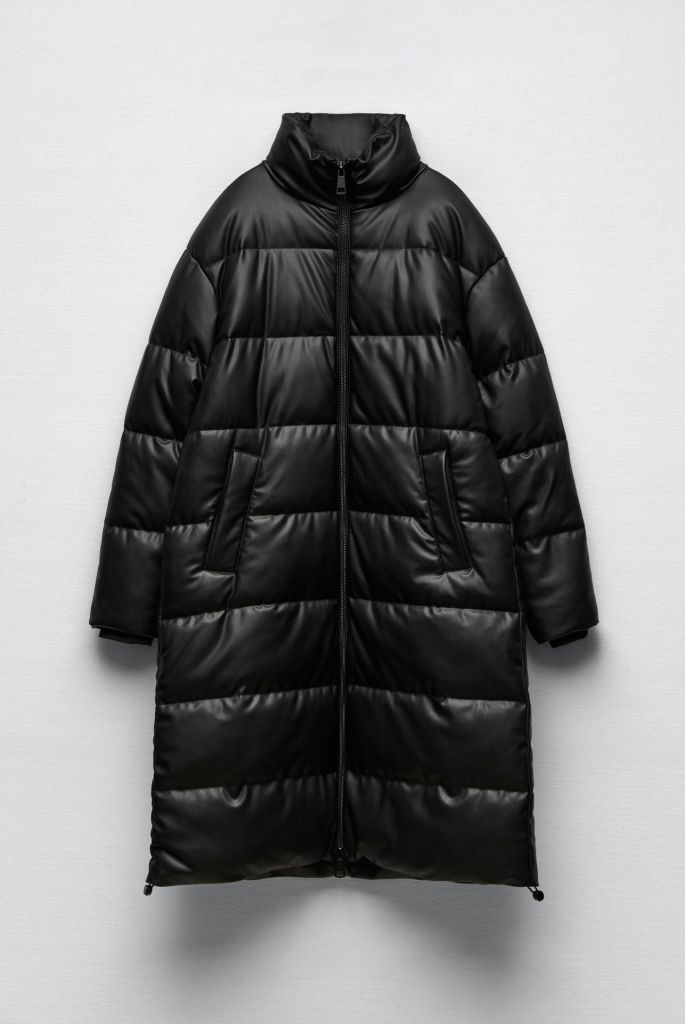 Пуховик из искусственной кожи Zara. - фото фото фото 5