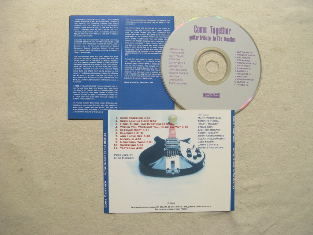 CD Beatles Tribute. Come Together. Guitar Tribute To The Beatles. 1993. - фото фото фото 2