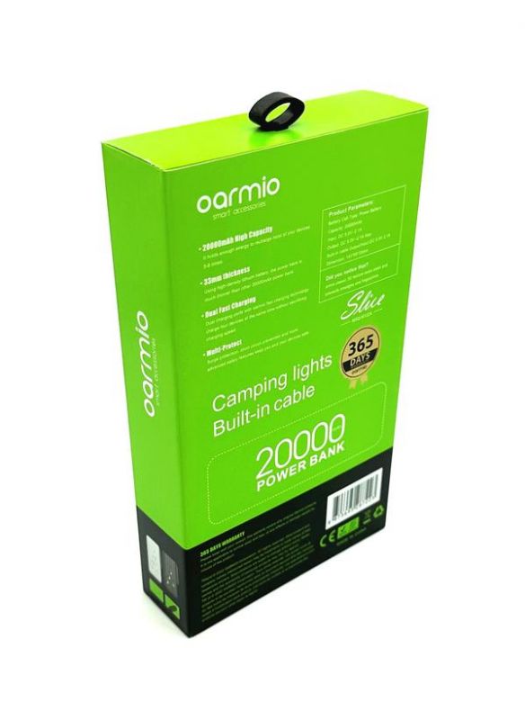 Power Bank OARMIO MXQ-M122A  (20000mAh/2.1A/1USB)  LED Чорна - фото фото фото 3
