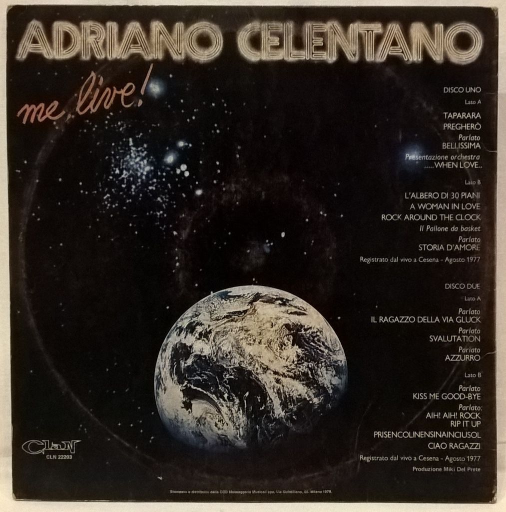 Adriano Celentano ‎- Me, Live! - 1979.   (2LP). 12. Vinyl. Пластинки. Italy. - фото фото фото 3