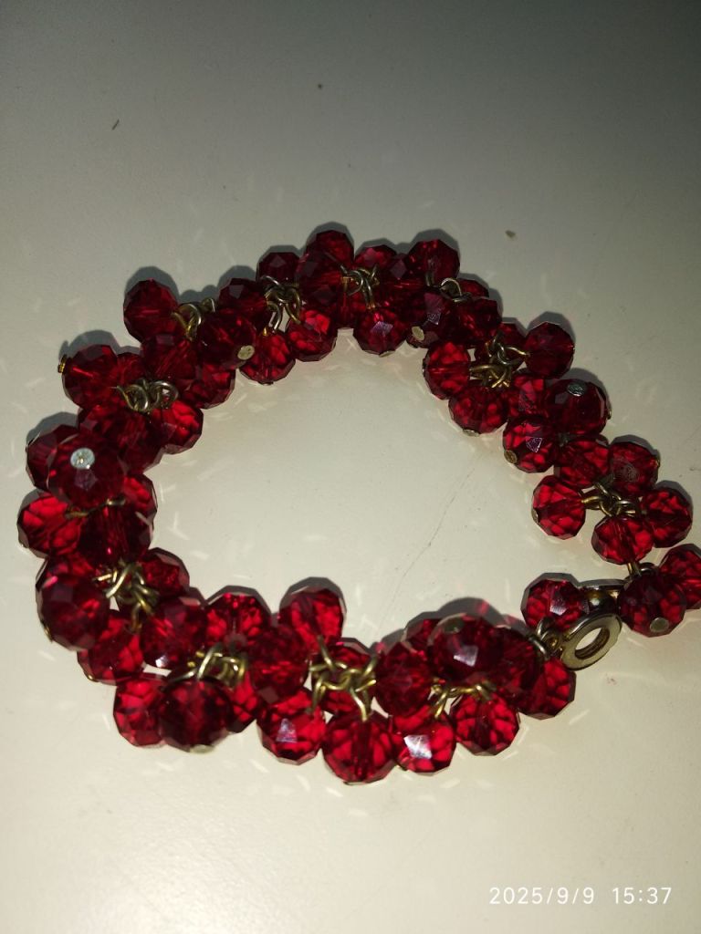 браслет Чехия гранатовое стекло - фото фото фото 0