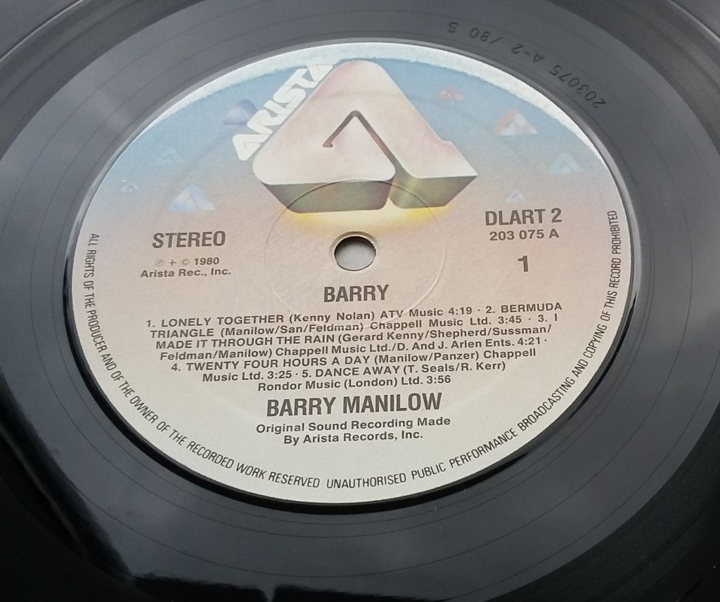 BARRY MANILOW Barry LP VG/G+ - фото фото фото 2