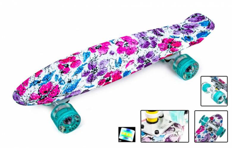 Penny Board "Fish" Маки. Светящиеся колеса. (447847382) - фото фото фото 0
