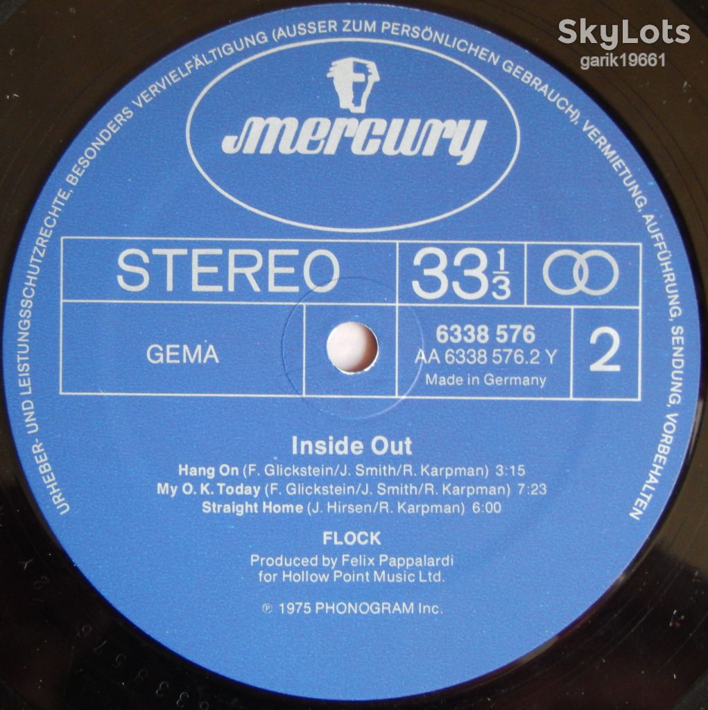 Flock – Inside Out  (Mercury – 6338 576, Germany) VG+/EX+ - фото фото фото 3