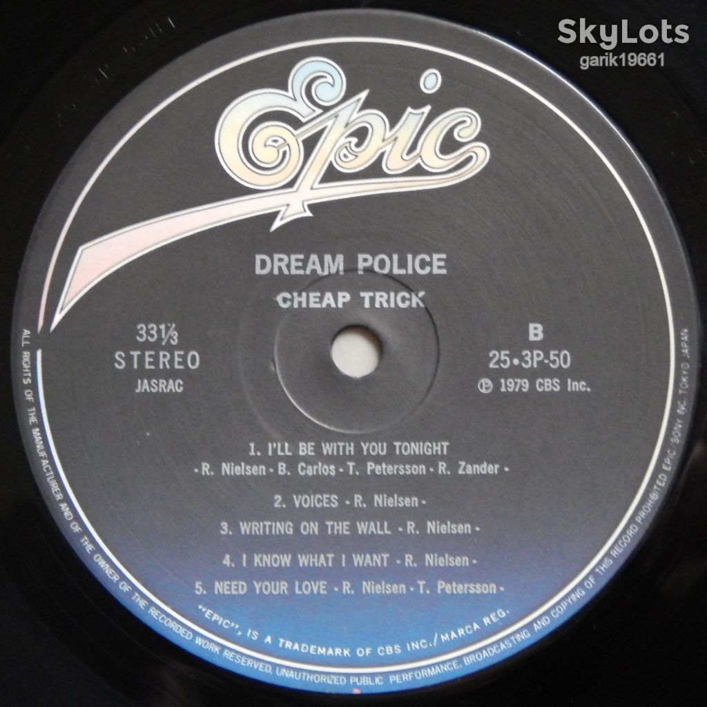 Cheap Trick – Dream Police  (Epic – 25-3P-50, Japan) insert NM-/NM- - фото фото фото 5