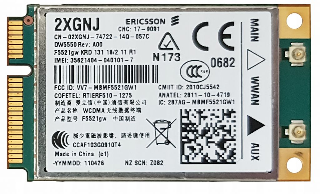 3G модем Ericsson DW5550 Dell, 2XGNJ f5521gw - фото фото фото 0