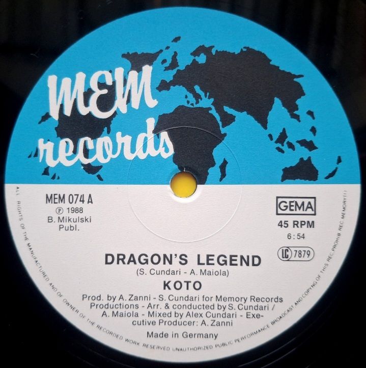 Koto - Dragon's Legend - 1988.   (EP). 12. Vinyl. Пластинка. Germany. - фото фото фото 2
