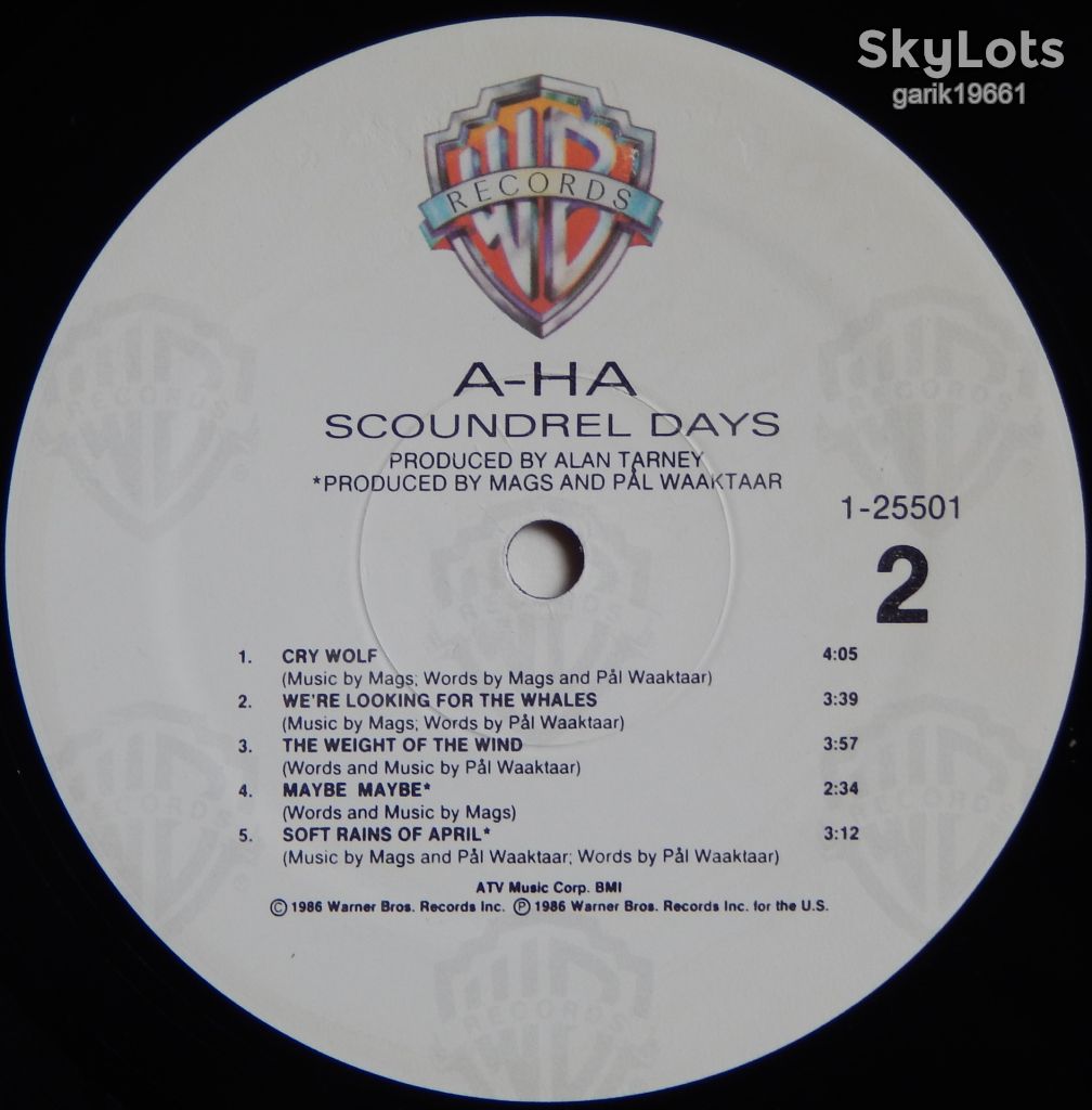 a-ha – Scoundrel Days  (Warner Bros. Records – 9 25501-1, US) EX+/NM- - фото фото фото 3