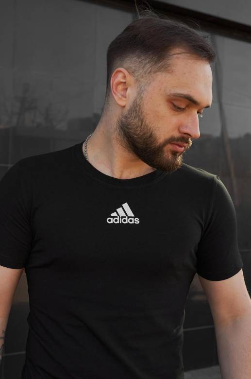 Футболка Adidas черная (лого центр) - фото фото фото 6