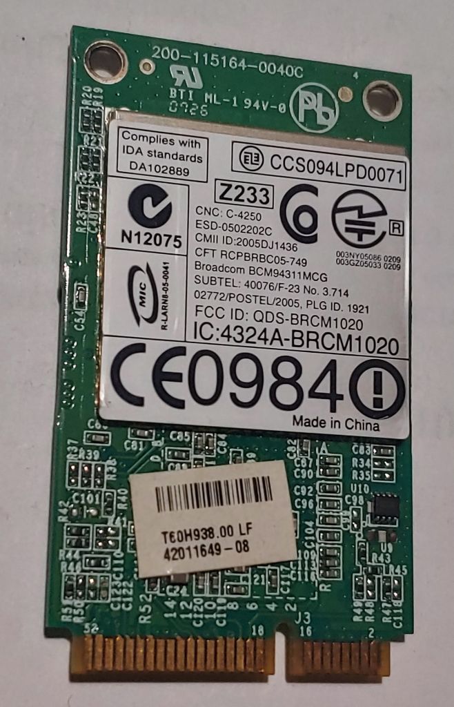 Wi-Fi модуль Broadcom BCM94311MCG miniPCI-E - фото фото фото 2