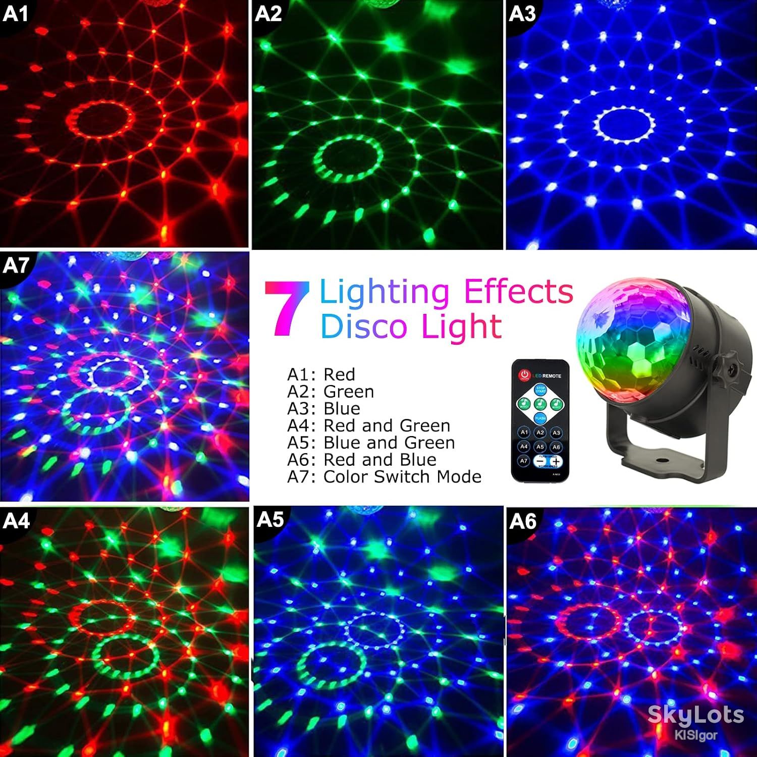 Світлодіодний диско-шар  (Magic Ball Light / LED RGB Party Light) *80976 - фото фото фото 1