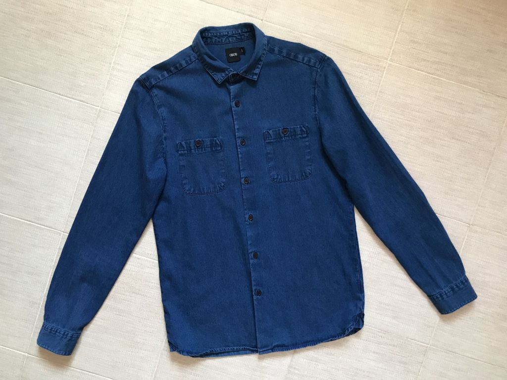 Стильная джинсовая рубашка, Asos Denim.  S ворот 37/38 - фото фото фото 3