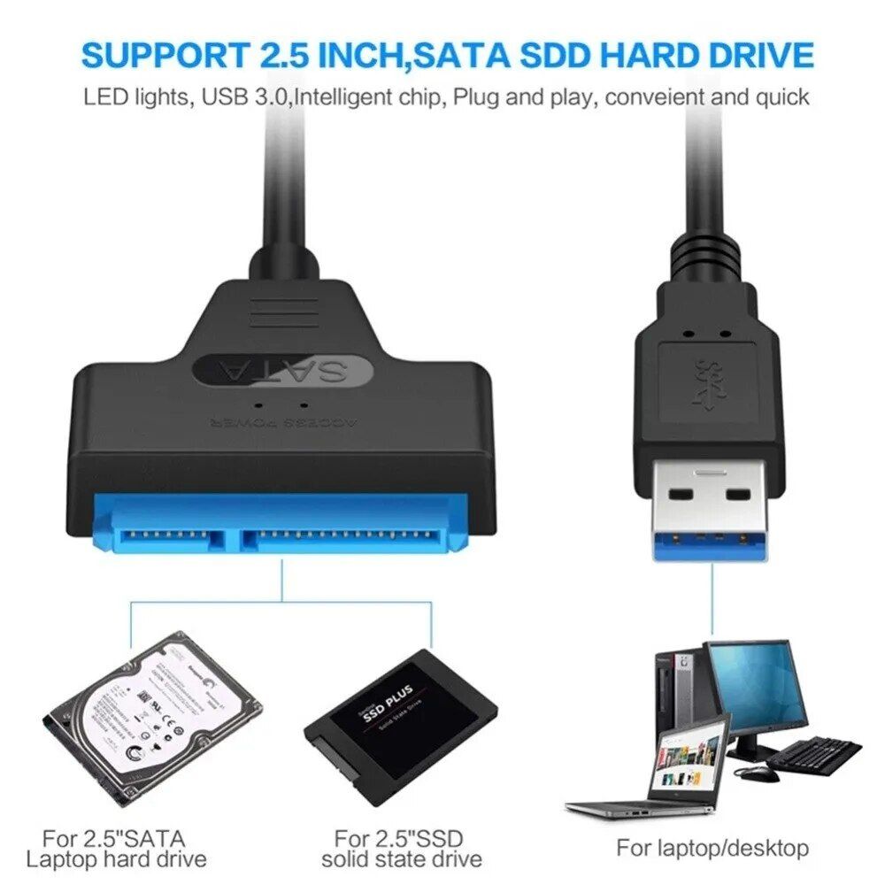 Переходник,Кабель-адаптер USB 3.0 для SSD и жесткого диска. - фото фото фото 1