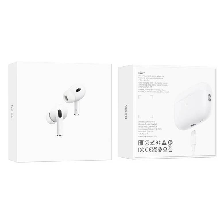 Навушники Bluetooth бездротові Hoco EW77 вакуумні з мікрофоном White - фото фото фото 7