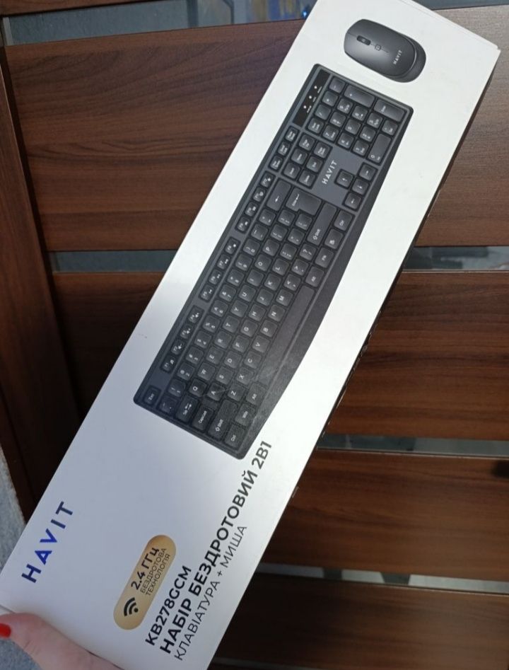 Бездротовий набір 2-в-1 Havit HV-KB 278 GCM повнорозмірна клавіатура та оптична миша. - фото фото фото 1