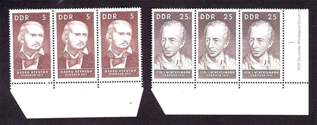 Германия  ГДР / DDR 1967 г MNH - сцепки  - личности - фото фото фото 0