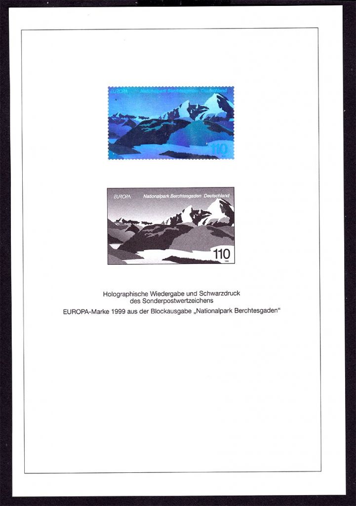 Германия  ФРГ 1999 г  MNH - горы - галограмма - - фото фото фото 0