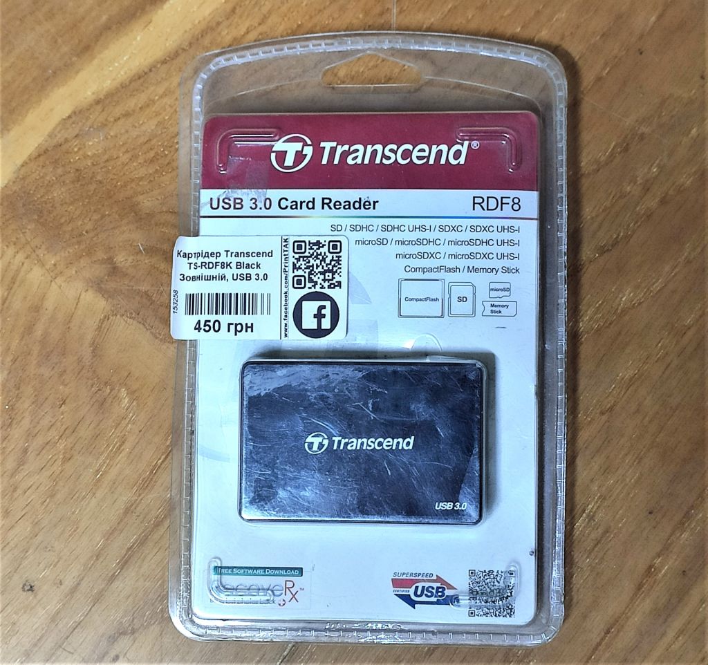 Професійний USB3.1 Gen1 кардрідер Transcend TS-RDF8K2 All-in-1 Multi Card Reader SD/microSD/CF - фото фото фото 2