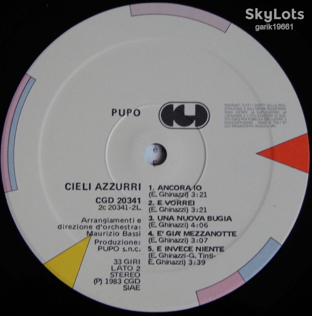 Pupo – Cieli Azzurri   (CGD – CGD 20341, Italy) insert EX+/NM- - фото фото фото 4