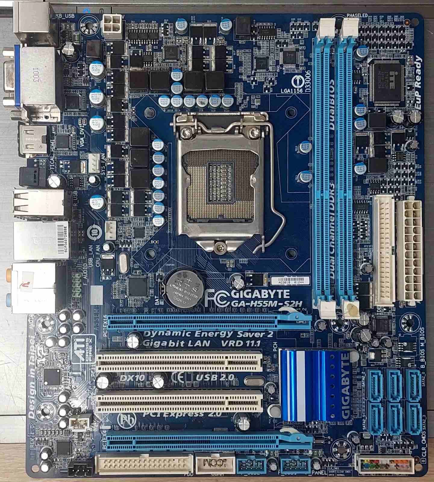 Материнська плата Gigabyte GA-H55M-S2H  /Socket 1156/MicroATX/2 x DDR3/ б/в - фото фото фото 3