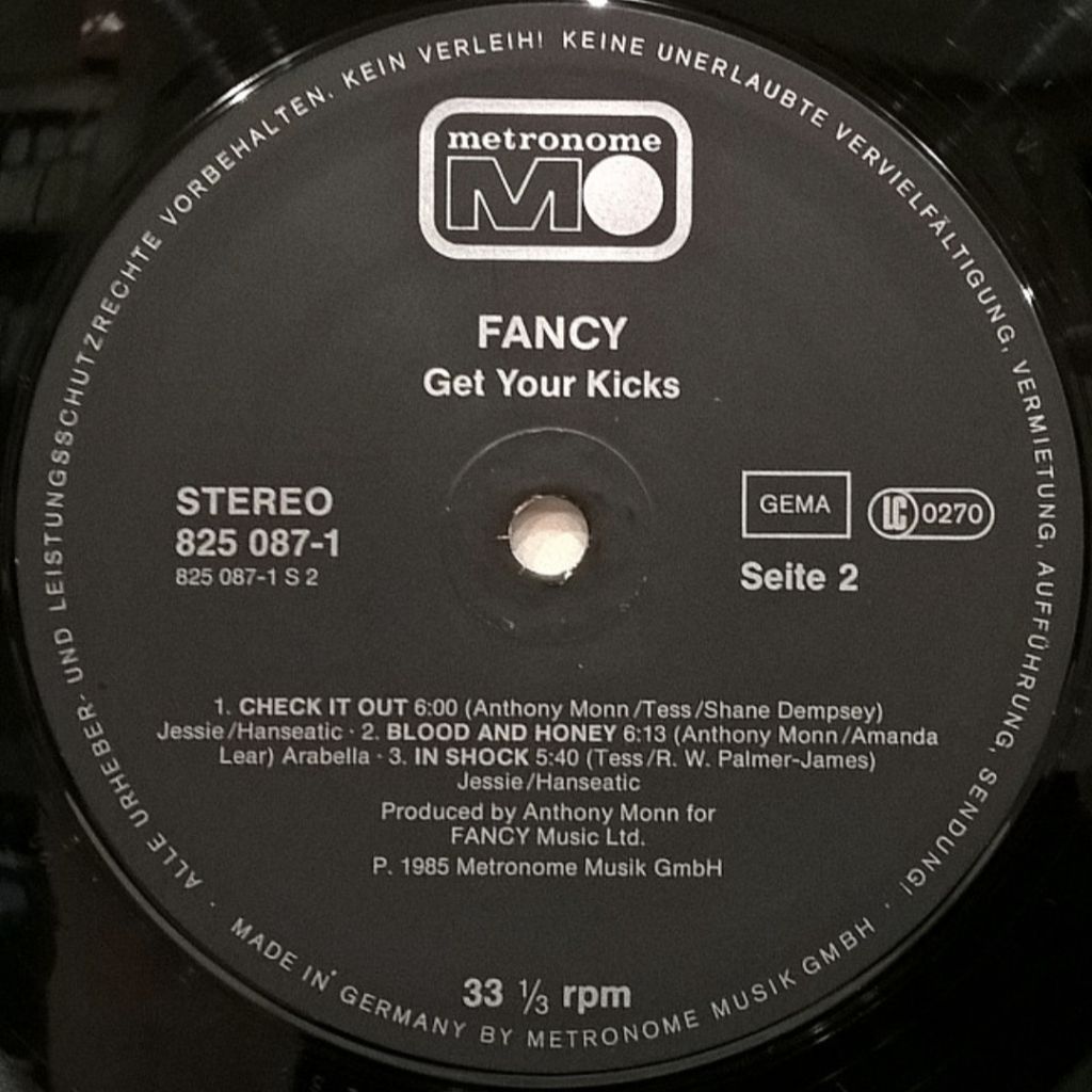 Fancy - Get Your Kicks - 1985.  (LP). 12. Vinyl. Пластинка. Germany. - фото фото фото 3