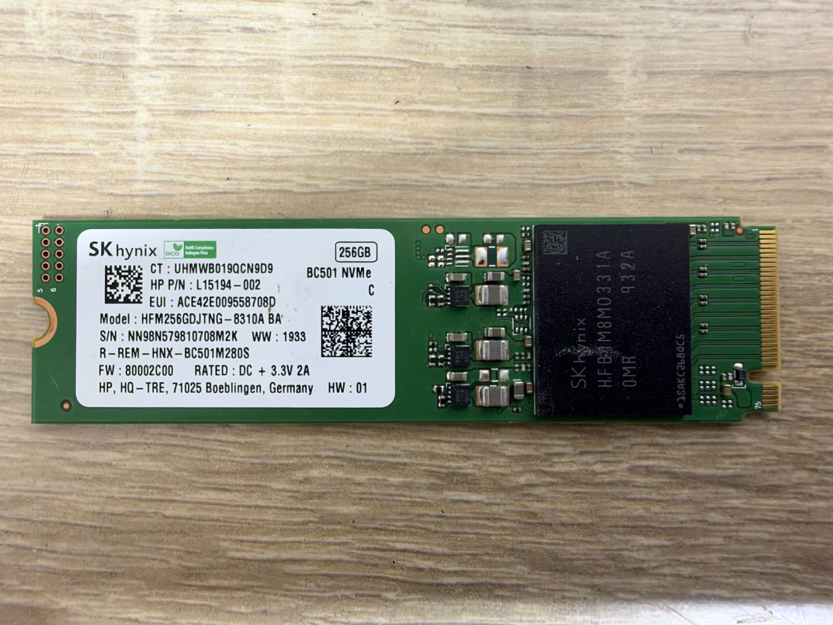 Накопичувач NVMe 256Gb SKHynix  BC501 - робочий - фото фото фото 0
