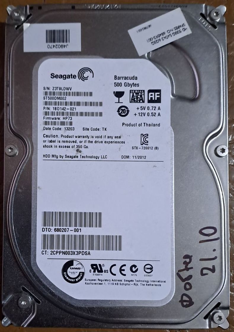 жорсткий диск  Seagate ST500DM002-1BD142  робочий - фото фото фото 0